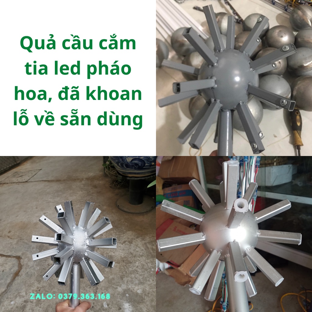 Quả cầu cắm tia led pháo hoa, đã khoan sẵn lỗ về chỉ dùng