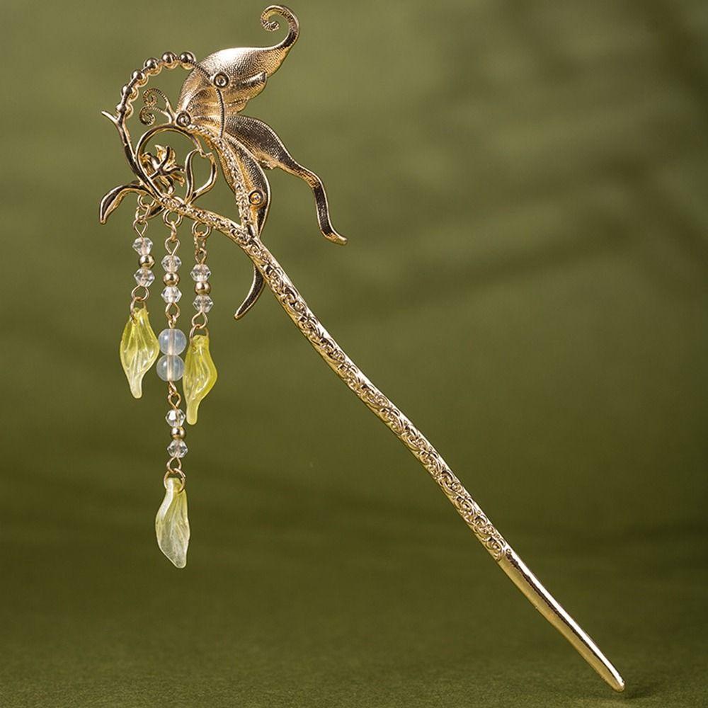 IVORY Trâm Cài Tóc Phối Tua Rua Phong Cách Trung Hoa Cổ Điển Cho Nữ