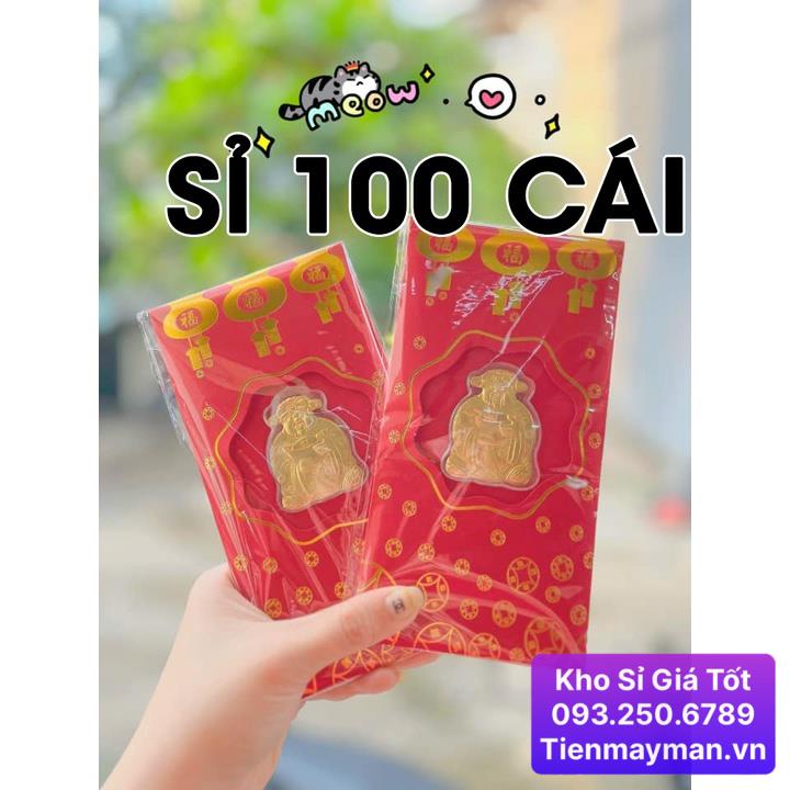 [TÔI RẺ] [Sỉ 100] Bao Lì Xì Thần Tài Đỏ Mạ Vàng Đài Loan May Mắn , Bao Lì Xì Hình Con Mèo Vàng Sang Trọng, Đẳng Cấp