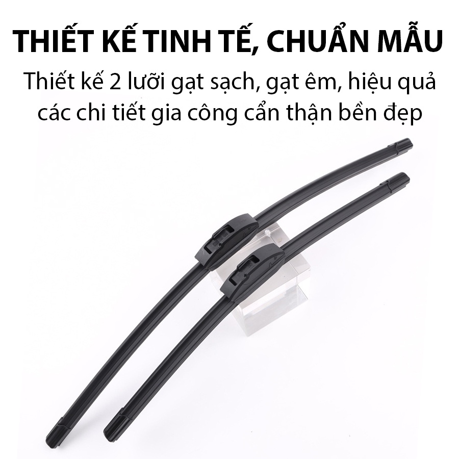 Gạt mưa lưỡi kép cao cấp, bộ cần gạt kính nước mưa 2 lưỡi khung mềm ô tô Mitsubishi Xpander,Triton,Pajero,Attrage,Outlan