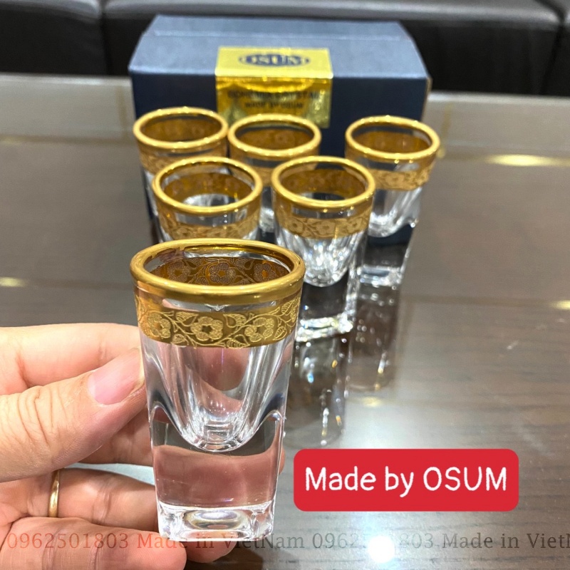 Bộ Ly Uống Rượu OSUM Thủy Tinh Pha Lê Cao Cấp Chạm Khắc Tinh Sảo Sang Trọng