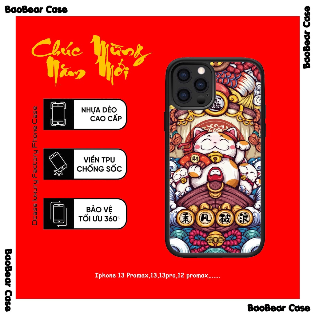 Ốp Mèo Thần Tài iphone 14prm,14plus,14pro,14, 13prm , 13pro , 13, 12prm, 12pro, 12, 11prm, 11pro, 11,X,Xr,XSM,7/8 plus,.