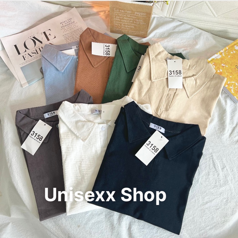 Áo Polo Unisex, Polo 3158 Trơn chất cotton khô