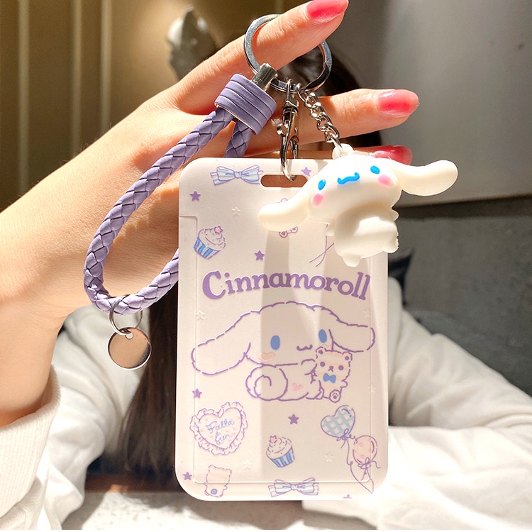 Bộ Thẻ ID / Thẻ ID / Xe Buýt / Tàu Ngầm Hình Chú Chó Cinnamon Đáng Yêu Có Dây Đeo