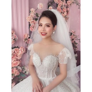Voan phồng đính đá trai