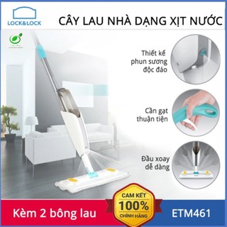 Cây lau nhà phun sương, Cây lau nhà dạng xịt nước Lock&lock ETM461 kèm 2 bông lau | Cây Lau Nhà Thông Minh | Siêu Bền