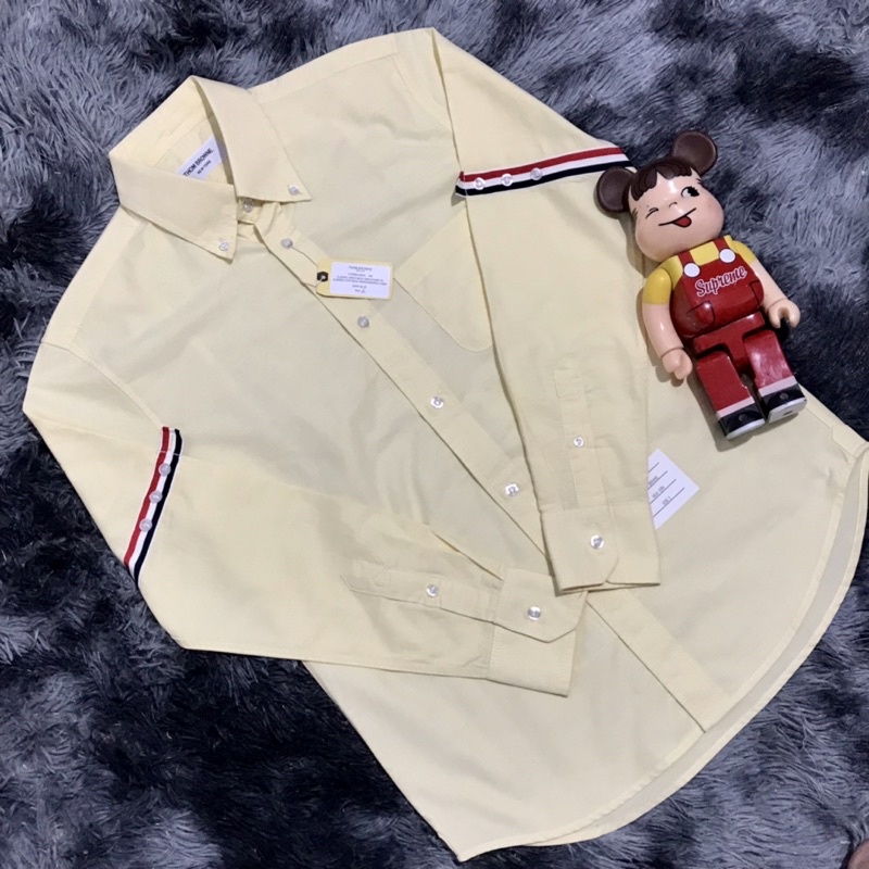 Áo sơ mi Thom Brown vàng chanh viền  2 tay