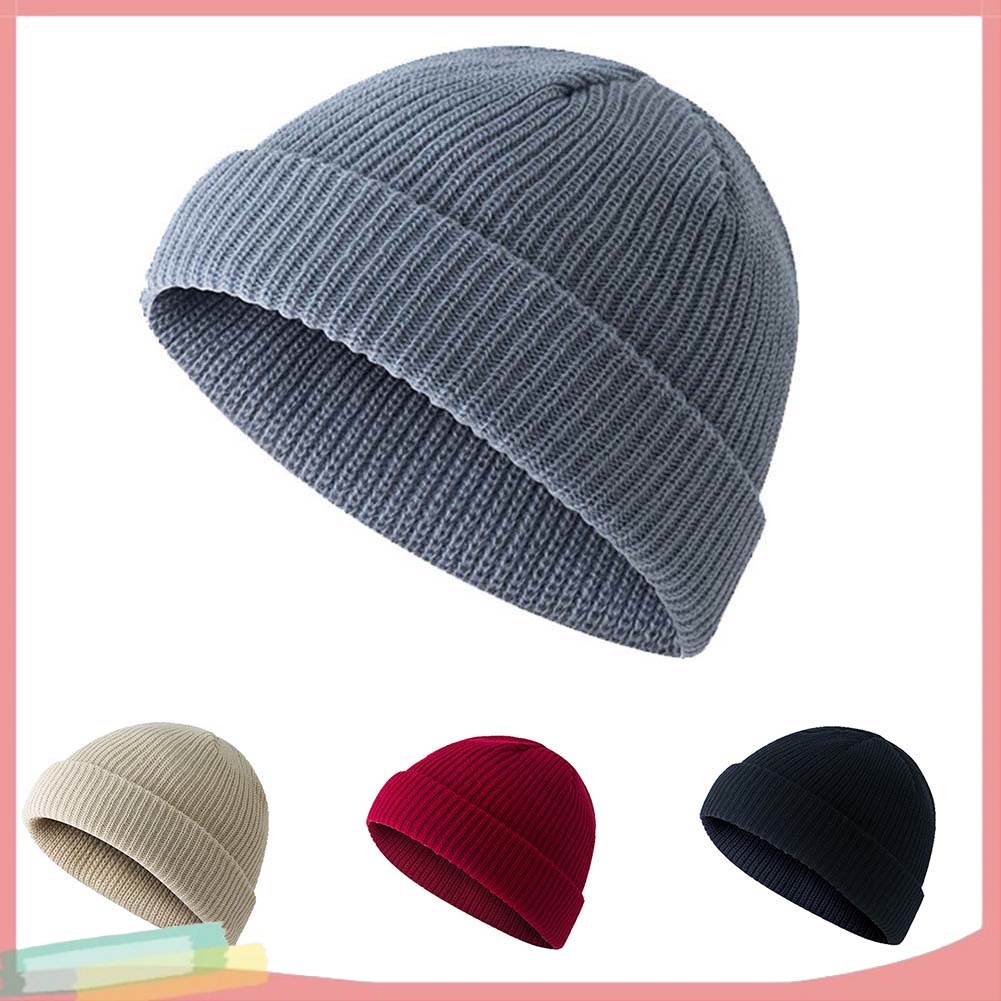 Mũ Len Tròn Trùm Đầu Nhiều Màu Trơn Phong Cách Thủy Thủ Cá Tính Cho Nam Nữ