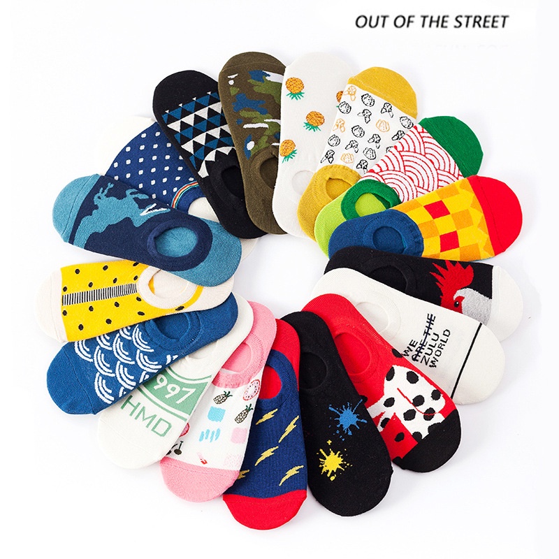 Set 5 Đôi Vớ Cổ Thuyền Bằng Silicone Chống Trượt Cho Nữ WAFNHA D789