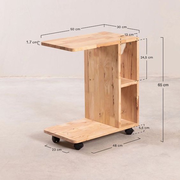 Bàn Laptop Mini Ván MDF 17mm di động - Bàn bên sofa - Bàn trà QAB05 - Nội thất lắp ráp 2022