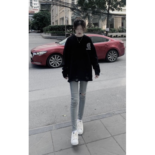 Quần Jeans Rách 1 Bên Màu Cũ