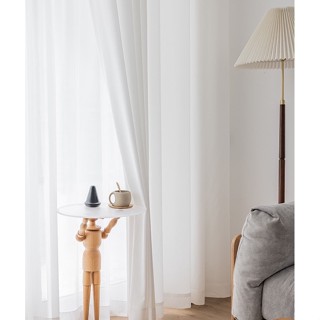    HCM     RÈM VOAN LỤA TRANG TRÍ PHÒNG KHÁCH 3mx2m6 MÀU TRẮNG - MÀU XÁM 