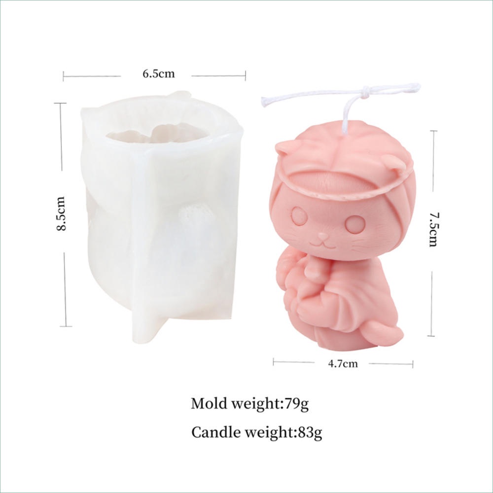 Khuôn Làm Nến Hình Mèo Bằng Silicone DIY