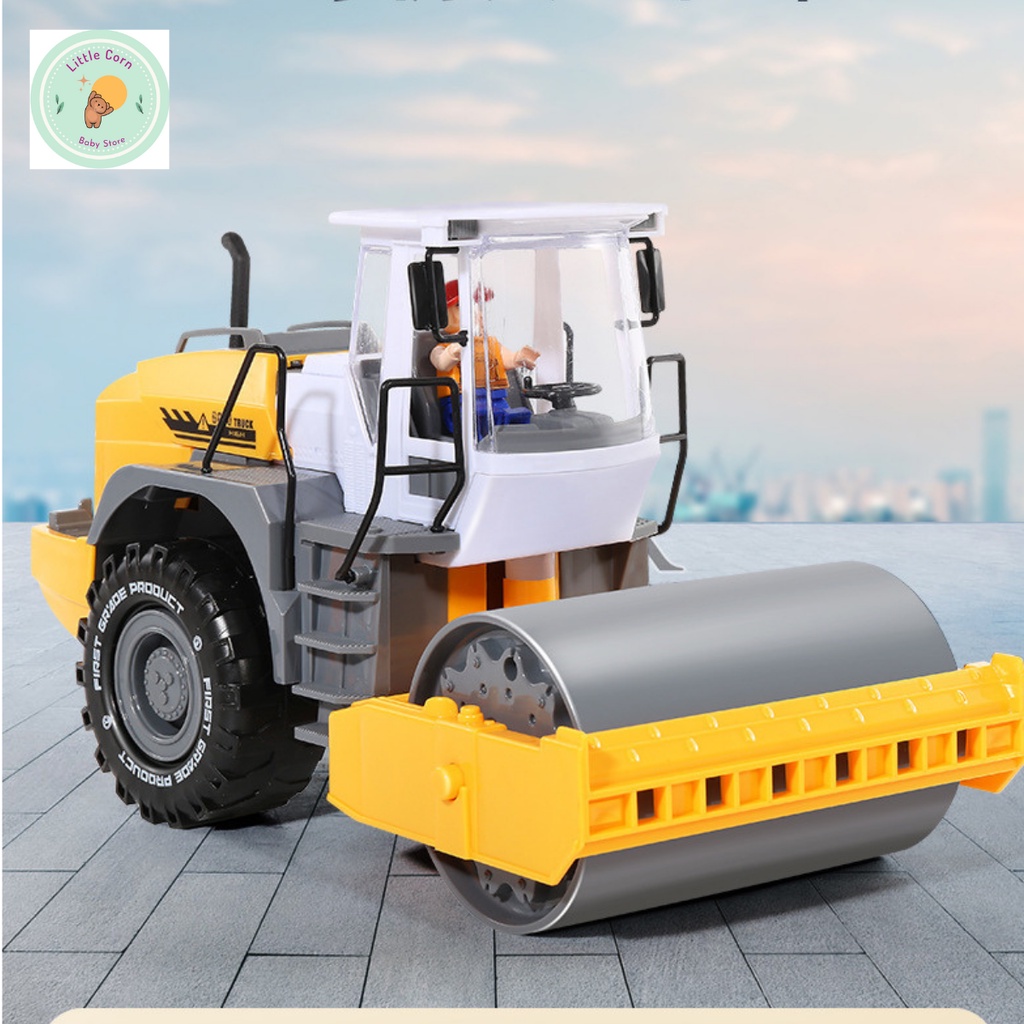 Đồ chơi mô hình xe lu hợp kim, nhựa an toàn cho bé