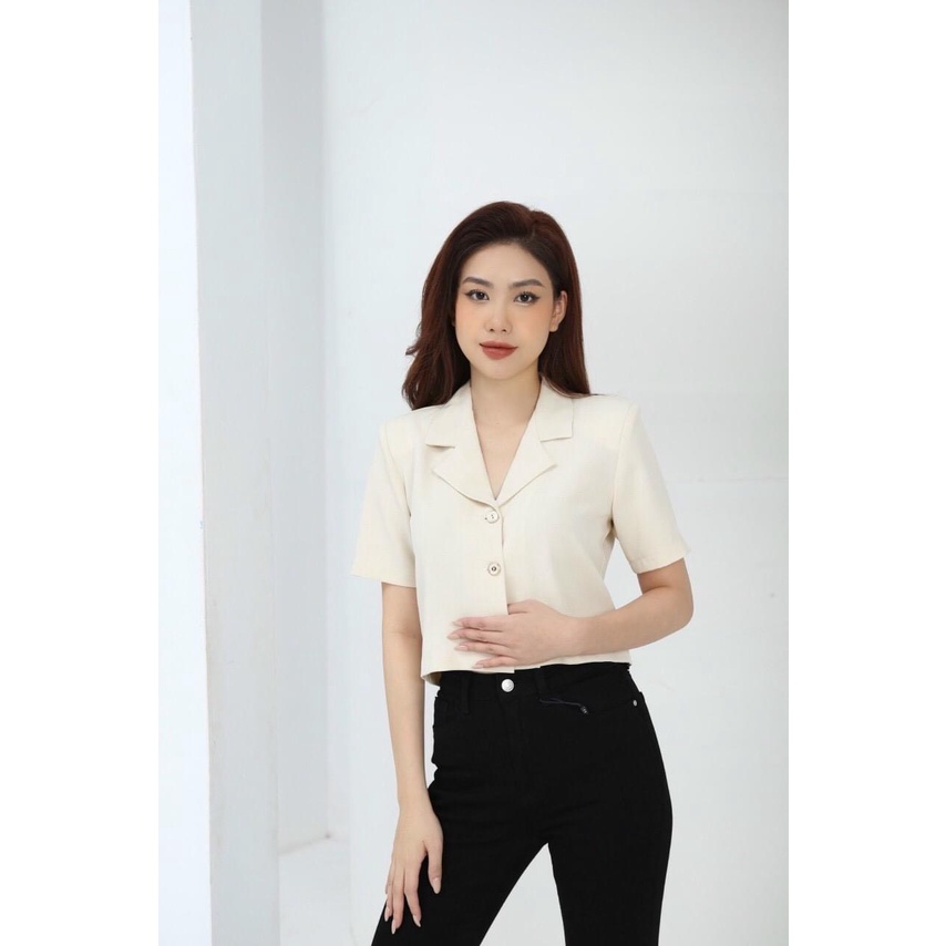 Áo Croptop nữ,Áo croptop kiểu cổ vest CT JEAN