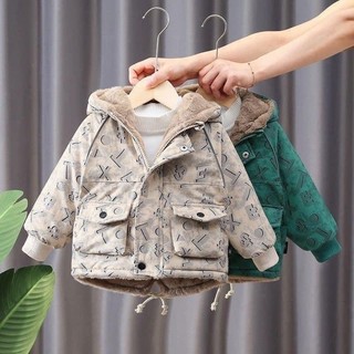 Áo khoác parka lót lông dày ấm hàng quảng châu cho bé trai