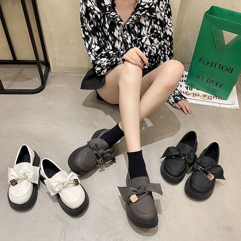 One Giày Da Thắt Nơ Phong Cách Anh Quốc Cổ Điển Dành Cho Nữ