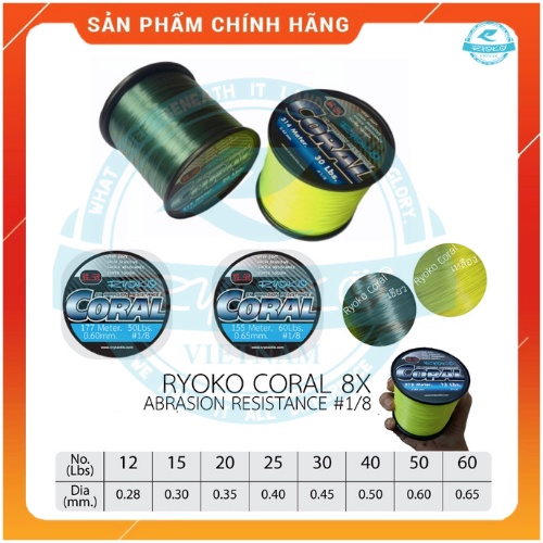 Cước Coral - Chuyên Tra Bởi Lực Tải Tốt, Bền, Đa Dạng Siza Từ 0.28-0.65mm - Ryoko Việt Nam