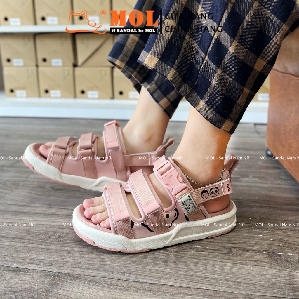 Giày Sandal MOL Nữ 3 Quai Ngang Quai Hậu Tháo Rời Êm Bền Phù Hợp Đi Học Đi Làm Đi Du Lịch Mã MS1801