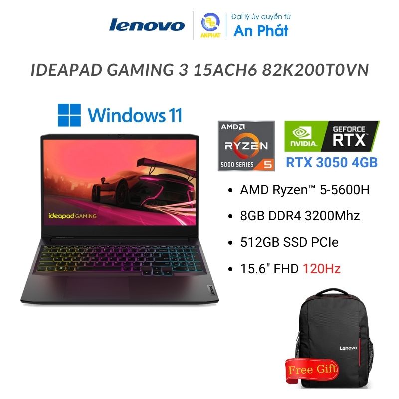 Laptop Lenovo IdeaPad Gaming 3 15ACH6 82K200T0VN 