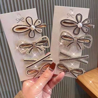 Set 4 kẹp tóc đính đá lấp lánh thời trang hàn quốc cho nữ