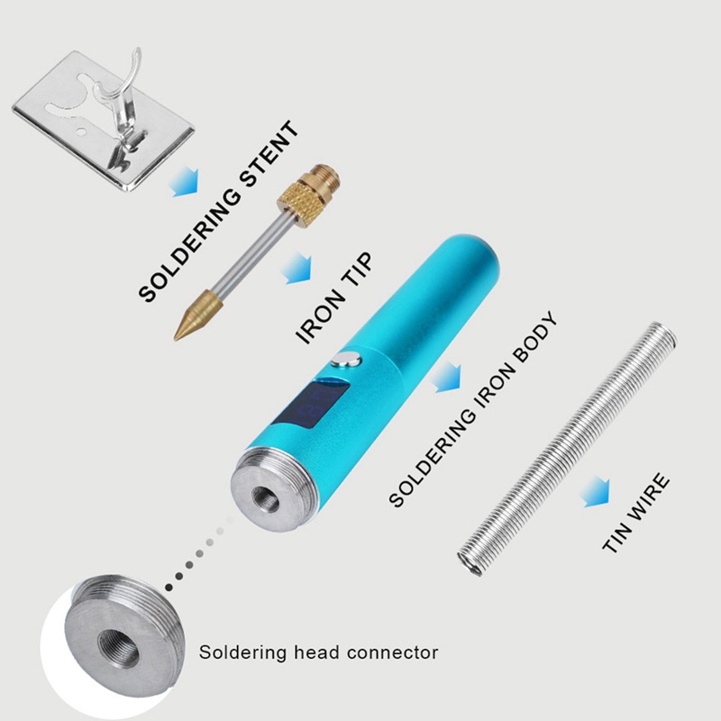 Mỏ Hàn Không Dây Công Suất Cao Sạc USB Có Màn Hình LED Hiển Thị