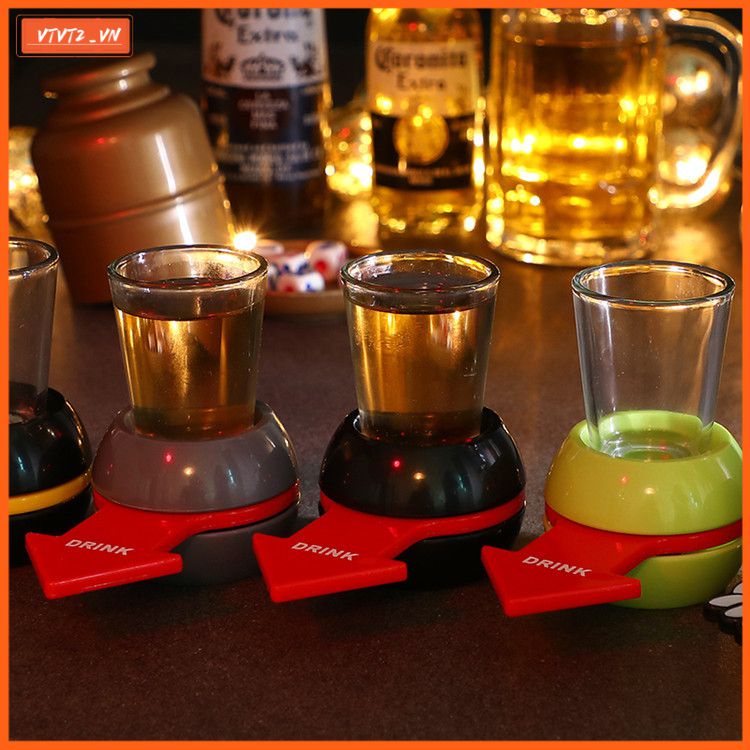 Thanh Toán Khi Nhận Hàng Con Quay Spinner Trò Chơi Tiệc Tùng Trò Chơi Xoay Uống Bộ Cốc Thủy Tinh Bàn Rượu Bia Mũi Tên Xoay Được Đồ Chơi Bàn Giải Trí