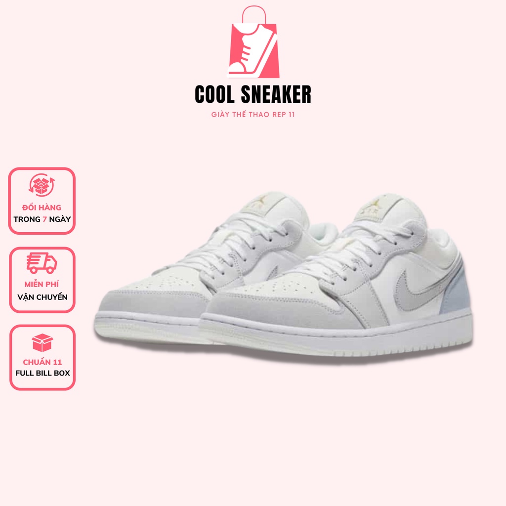 Giày 𝗝𝗼𝗿𝗱𝗮𝗻 𝗣𝗮𝗿𝗶𝘀 Cổ Thấp Nam Nữ - Giày Thể Thao Sneaker 𝗝𝗼𝗿𝗱𝗮𝗻 𝗣𝗮𝗿𝗶𝘀 Thấp Cổ Màu Xám Xanh FullBox