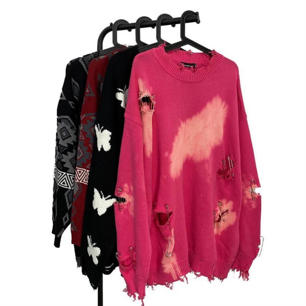 Áo Sweater Y2k Họa Tiết Màu Nhuộm Phong Cách Retro Mỹ 2022 Cho Nam Và Nữ