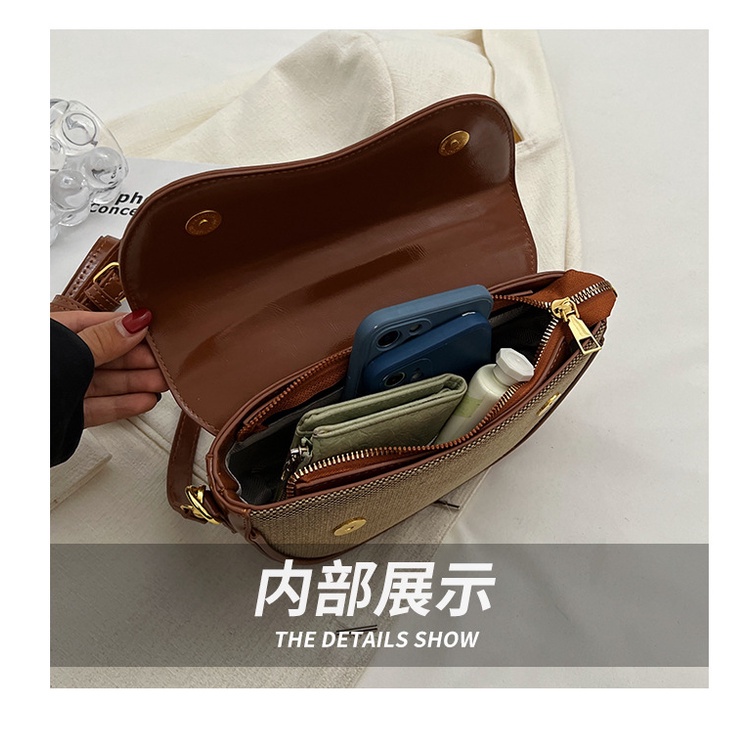 Túi Xách JASMIN NOIR Đeo Chéo Chất Liệu Da PU Hình Yên Ngựa Cho Nữ