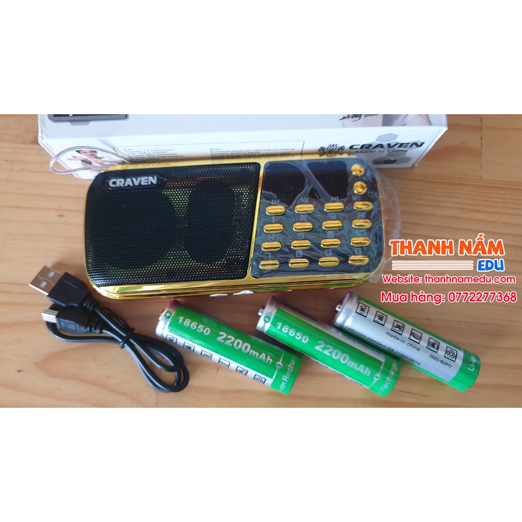 Loa craven CR-853 loại 3 pin siêu trâu (Kèm thẻ nhớ 8GB)