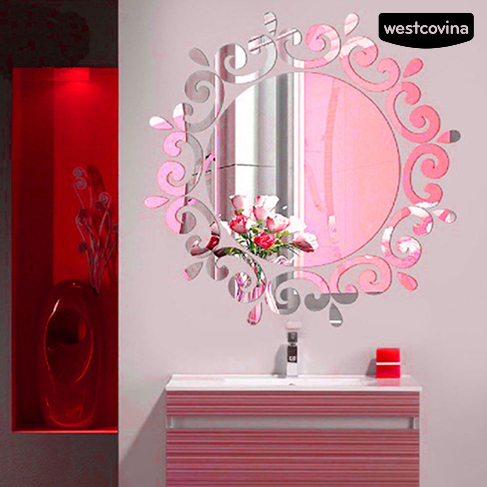[WEST]⚘Decal dán tường Hiệu Ứng Gương 3D Dùng Trang Trí Nhà