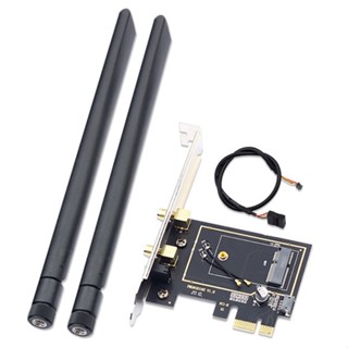 Đầu chuyển đổi card mạng wifi bluetooth NGFF sang PCIE dành cho máy tính để bàn, hỗ trợ card AX200 AX210 9260AC