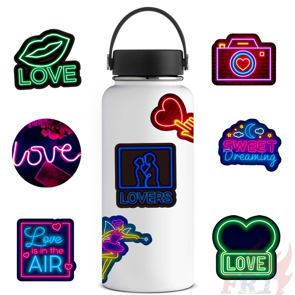 ❉ Màu Sắc Neon Độc Đáo Chất Lượng Cao Hình Dán Ngày Lễ Tình Nhân Slang Series 01 ❉ Bộ 50 Sticker Chống Thấm Nước Họa Tiết Doodle Hợp Thời Trang