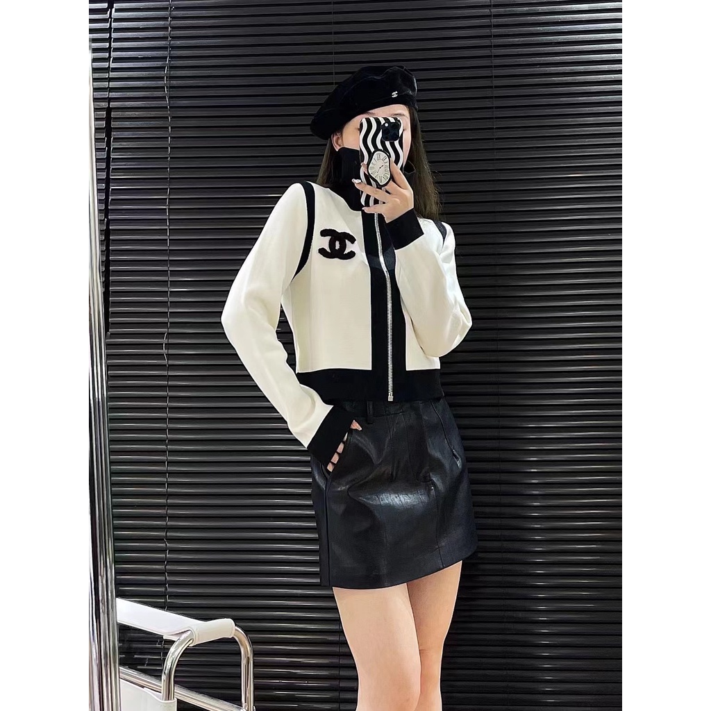 Áo khoác nỉ dáng croptop thời trang cao cấp Channel CN phong cách trẻ trung, sành điệu