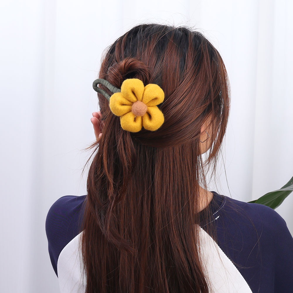 Kẹp Tóc / Kẹp Tóc Đuôi Ngựa / Kẹp Tóc Đơn Giản Hình Hoa Bằng Vải Bông Dễ Thương Ngọt Ngào Dành Cho Bạn Gái / Phụ Kiện Tóc Đuôi Ngựa