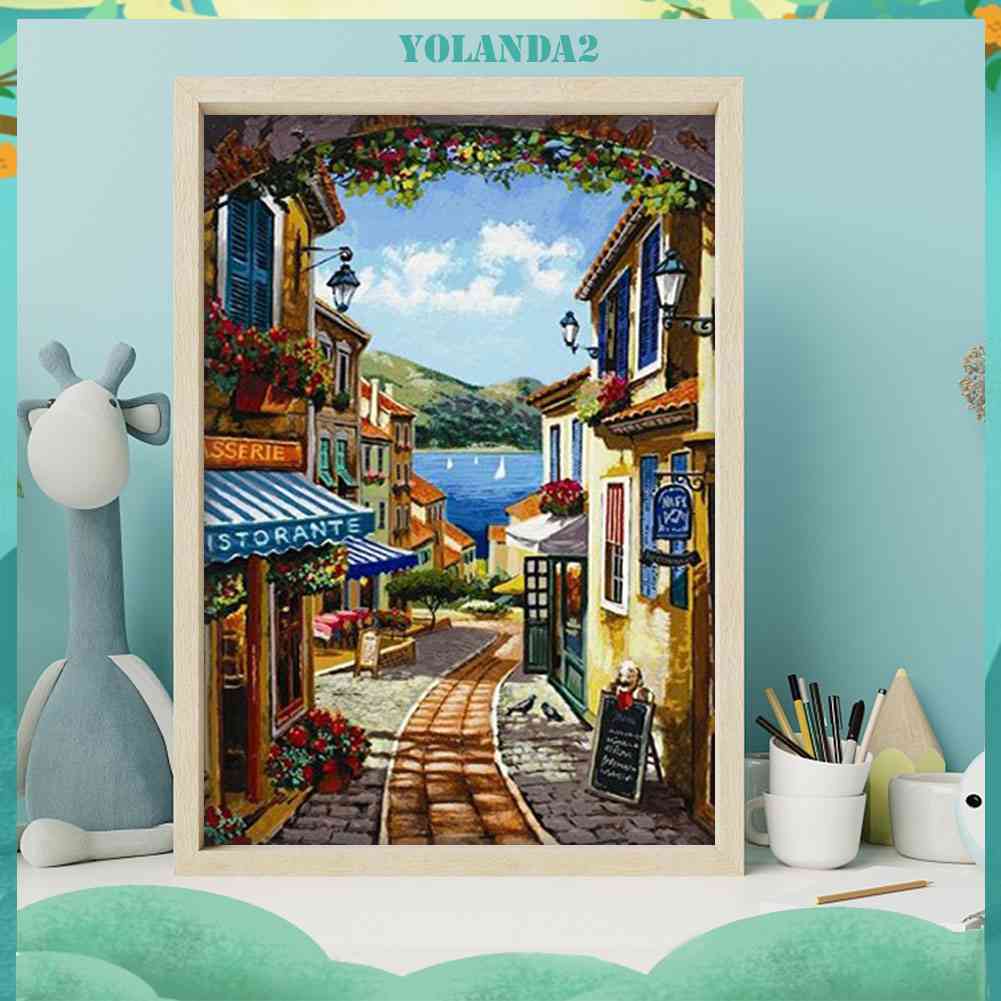 Bộ Tranh Đính Đá 5D Tự Làm Hình Đô Thị Haijing 2 Trong Một Trang Trí Nhà Cửa