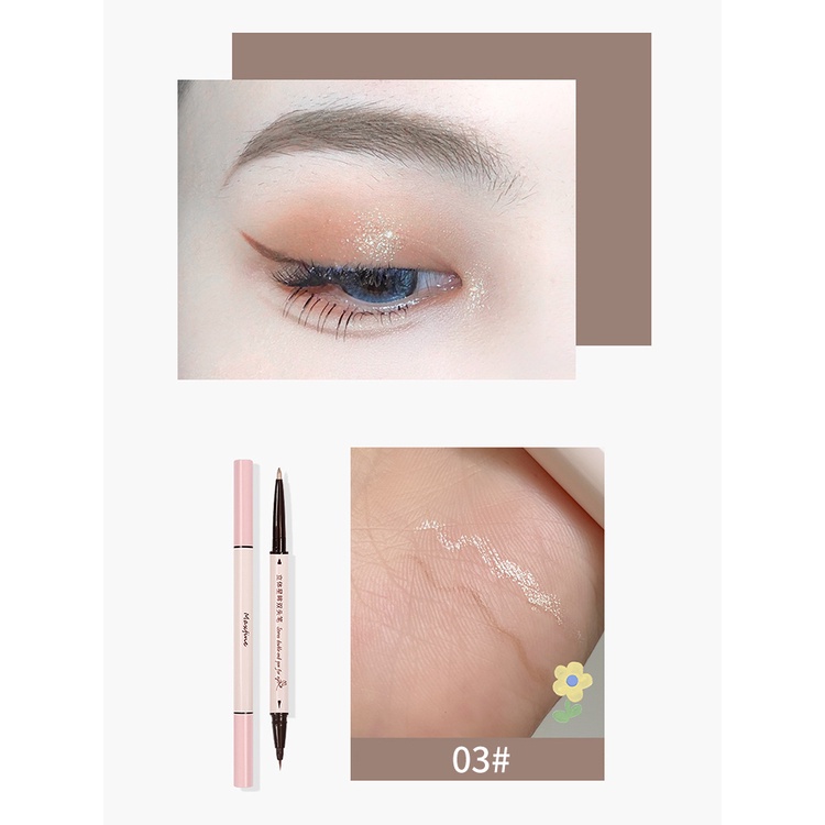 Bút Kẻ Mắt Dạng Lỏng 2 Trong 1 Màu Nâu Siêu Mỏng Mượt Mà Sắc Tố Cao