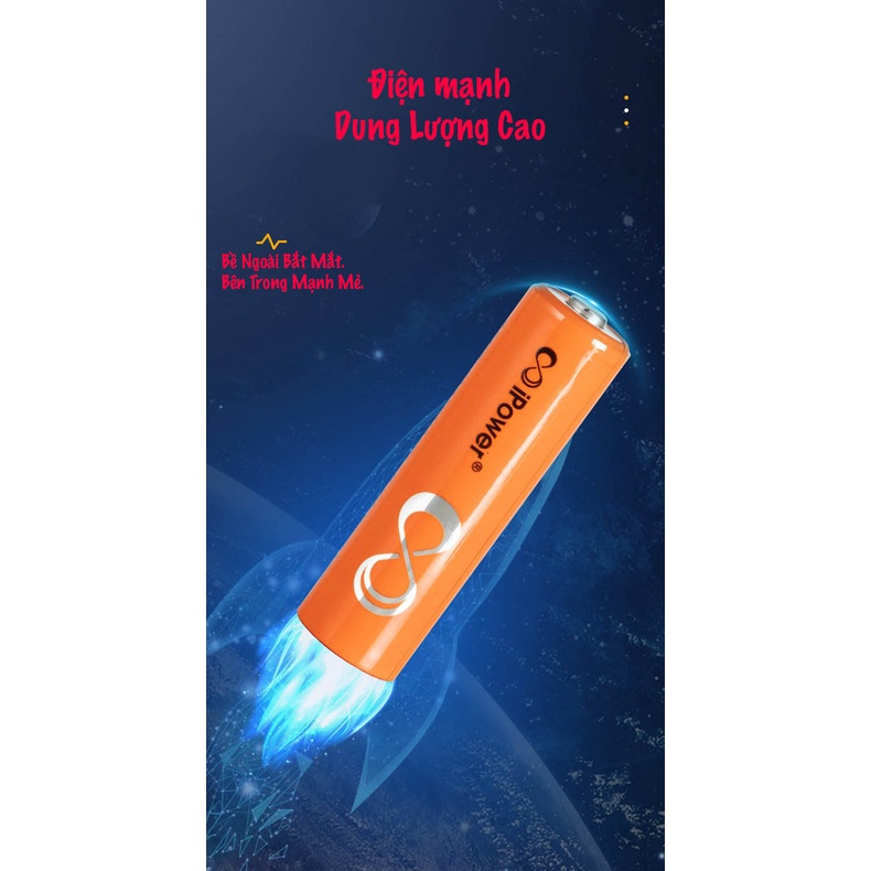 Bộ Pin và sạc pin AA- AAA đa năng, sạc được 6 pin, chính hãng iPower cao cấp