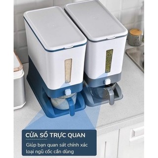 Thùng đựng gạo 12kg nhật kèm cốc