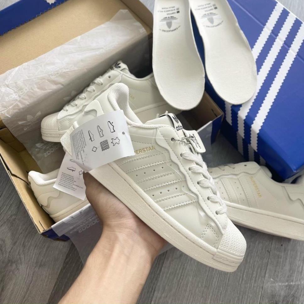 Giày Adidas Superstar Das Sò 3 Màu Kem, Hồng, Xanh, Giày thể thao Adidas Sò Trắng bản cao cấp g