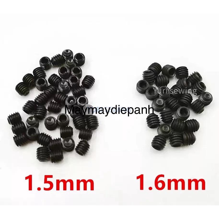 COMBO 10 CÁI ốc vắt sổ lục giác giữ kim máy vắt sổ, trần đè máy may công nghiệp (1.5mm/1.6mm)