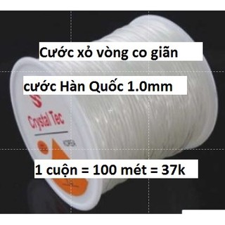 cước xỏ vòng , co giãn  1.0mm - khoảng 50m -[ màu trắng trong ]