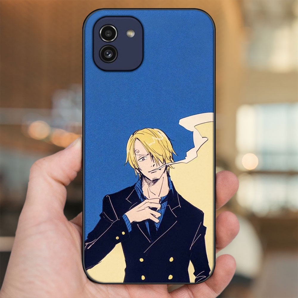 Ốp lưng Samsung A03 viền đen in hình Sanji One Piece Đảo Hải Tặc