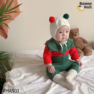 Set đồ Giáng sinh cho bé 3 món nón 2 cục bông
