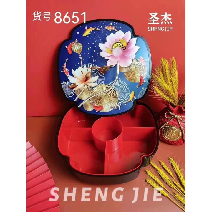 Khay Mứt Tết 3D Hộp Đựng Bánh Kẹo Nhựa Họa Tiết Cổ Điển Sang Trọng - Hàng Loại 19