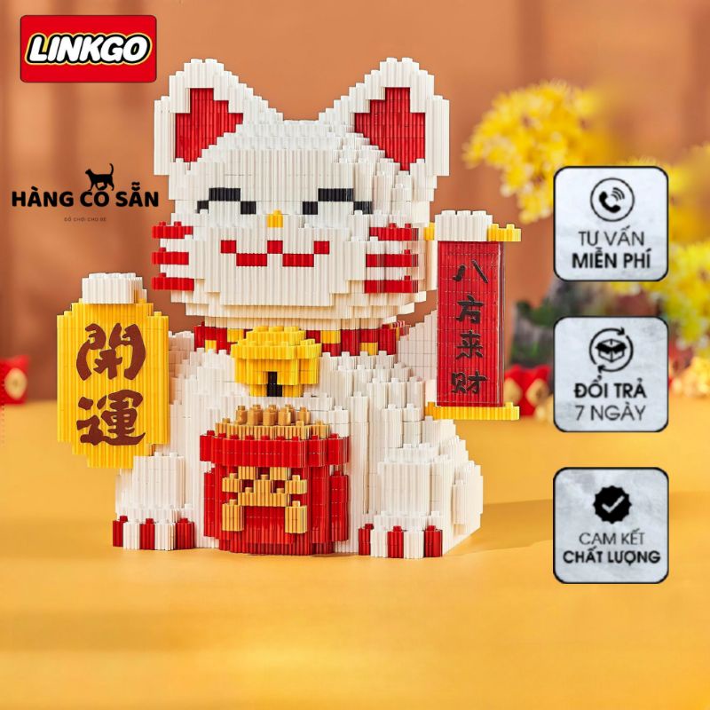 Bộ Đồ Chơi Lego Mèo Thần Tài Phong Thủy Tài Lộc, Giúp Trẻ Tăng Tư Duy