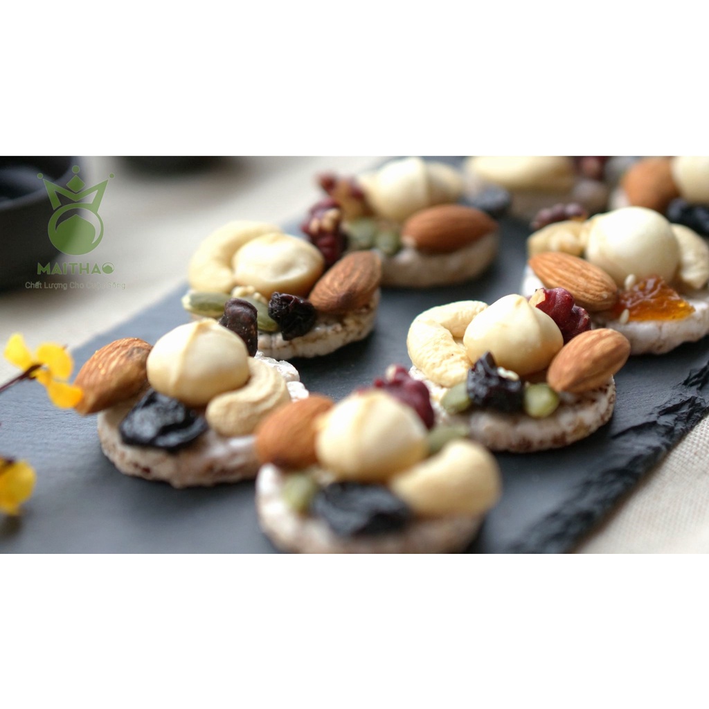 Bánh Macca Mix Hạt Đế Gạo Lứt , bánh mix hạt healthy bánh gạo lức ăn kiêng, thanh hạt gạo lứt ăn sáng