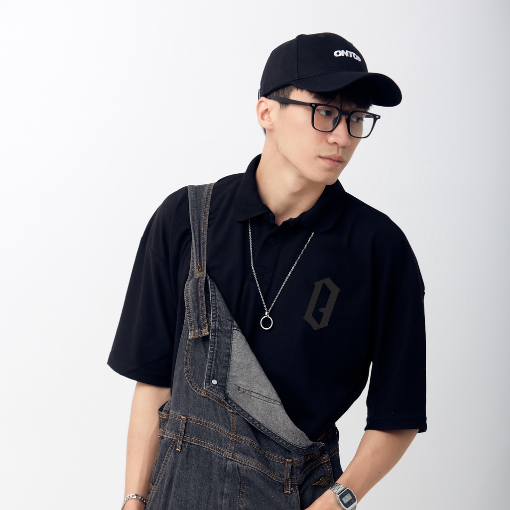 Áo polo form rộng nam nữ local brand ONTOP - Polo O Gothic O17-T6