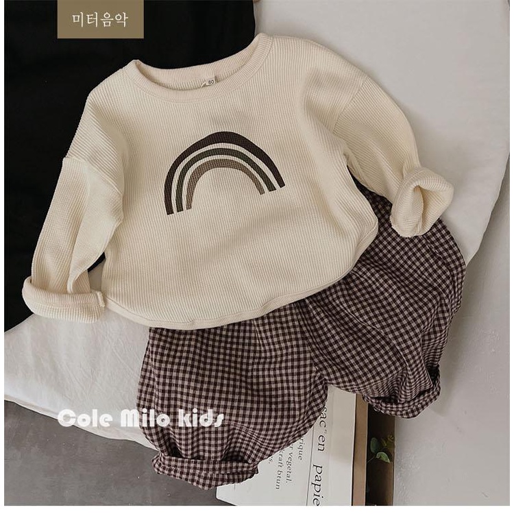 Áo Thun Tay Dài In Họa Tiết Cầu Vồng Phong Cách Hàn Quốc Thời Trang Xuân Thu 2 022 Cho Bé